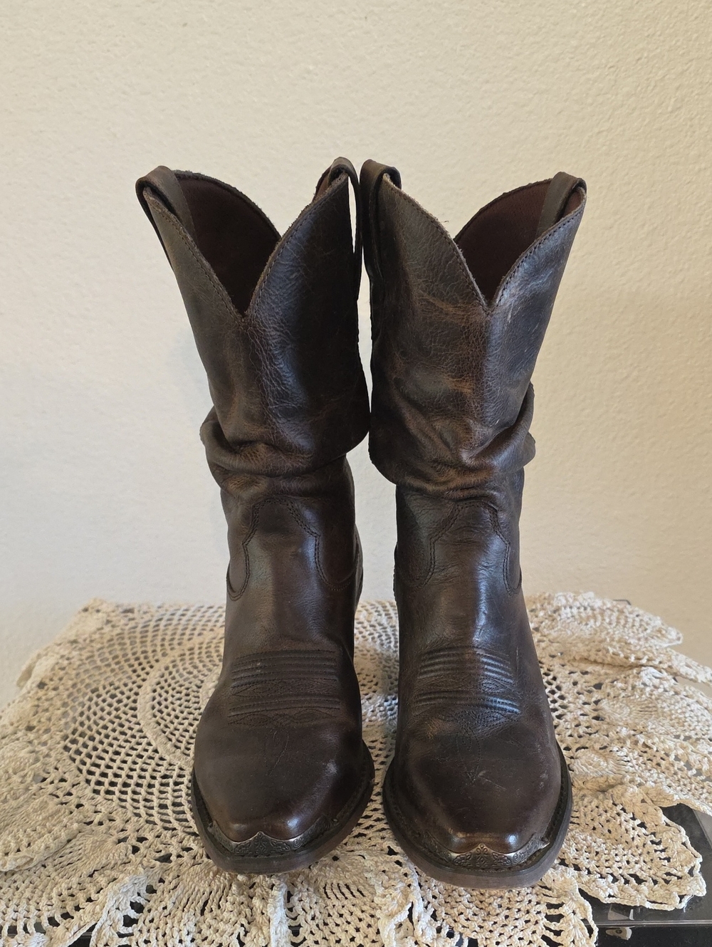 Classic Brown Leather Women's Western Boots